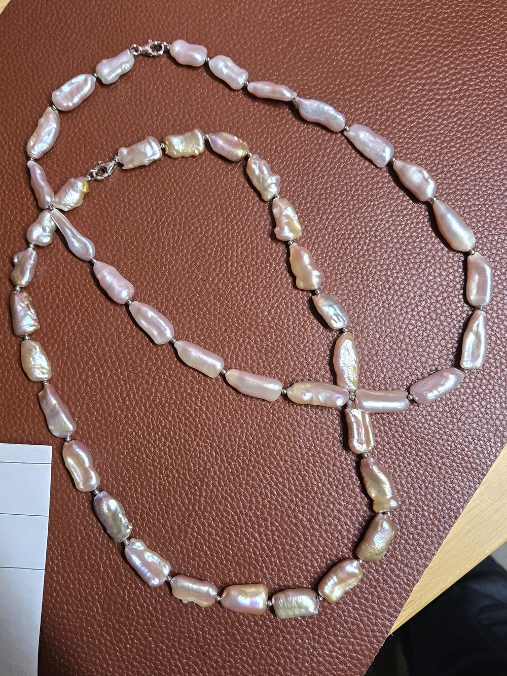 Freshwater Baroque Pearl Necklace - Pink Iridescent